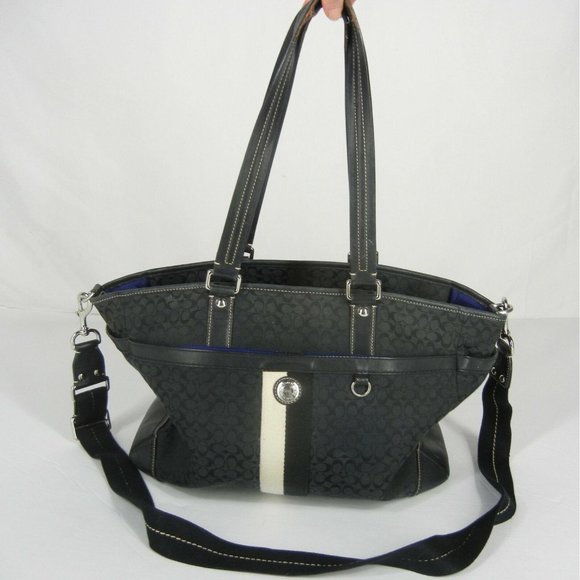 coach diaper bag in signature canvas